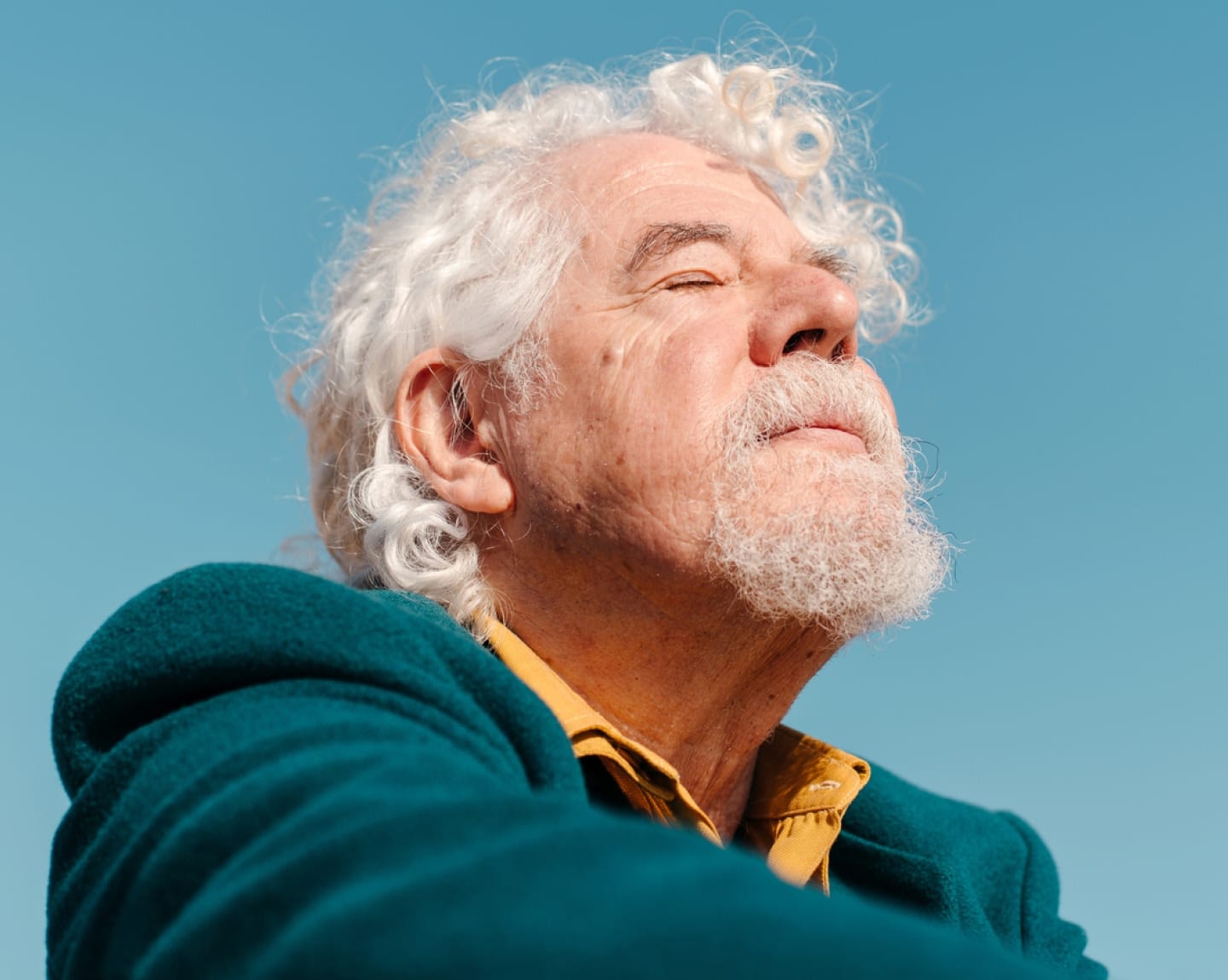 Man looking in the distance and thinking